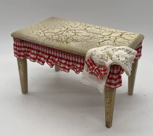 Dolls house hand decorated table