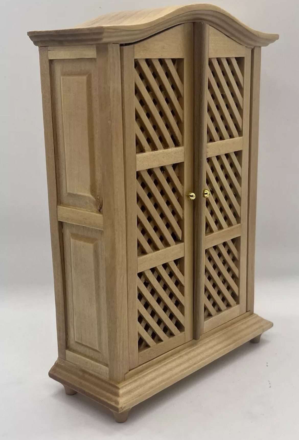 Dolls house wardrobe with lattice doors