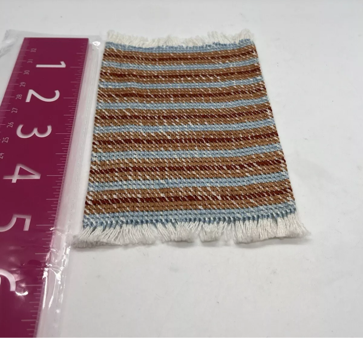 Dolls house handmade needlework rug 5 plus inch