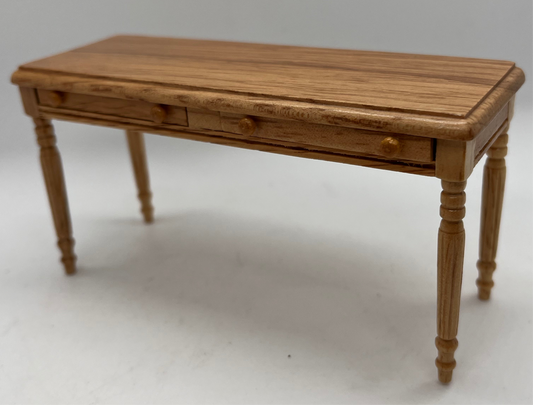 Dolls house console table side table pine wood hall kitchen lounge with drawers