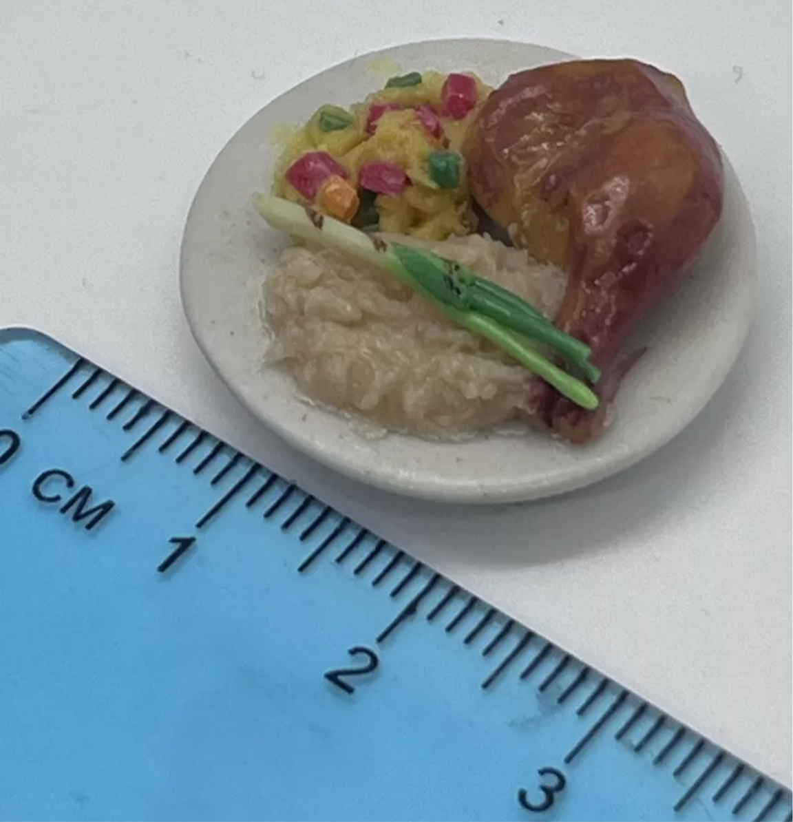 Dolls house food chicken dinner handmade