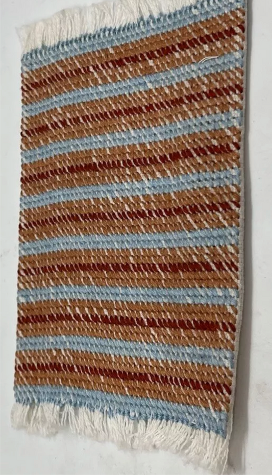 Dolls house handmade needlework rug 5 plus inch