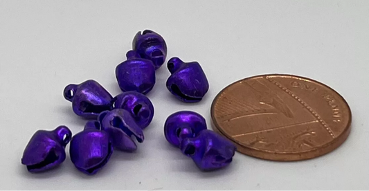 Dolls House Christmas tree baubles x 10 purple