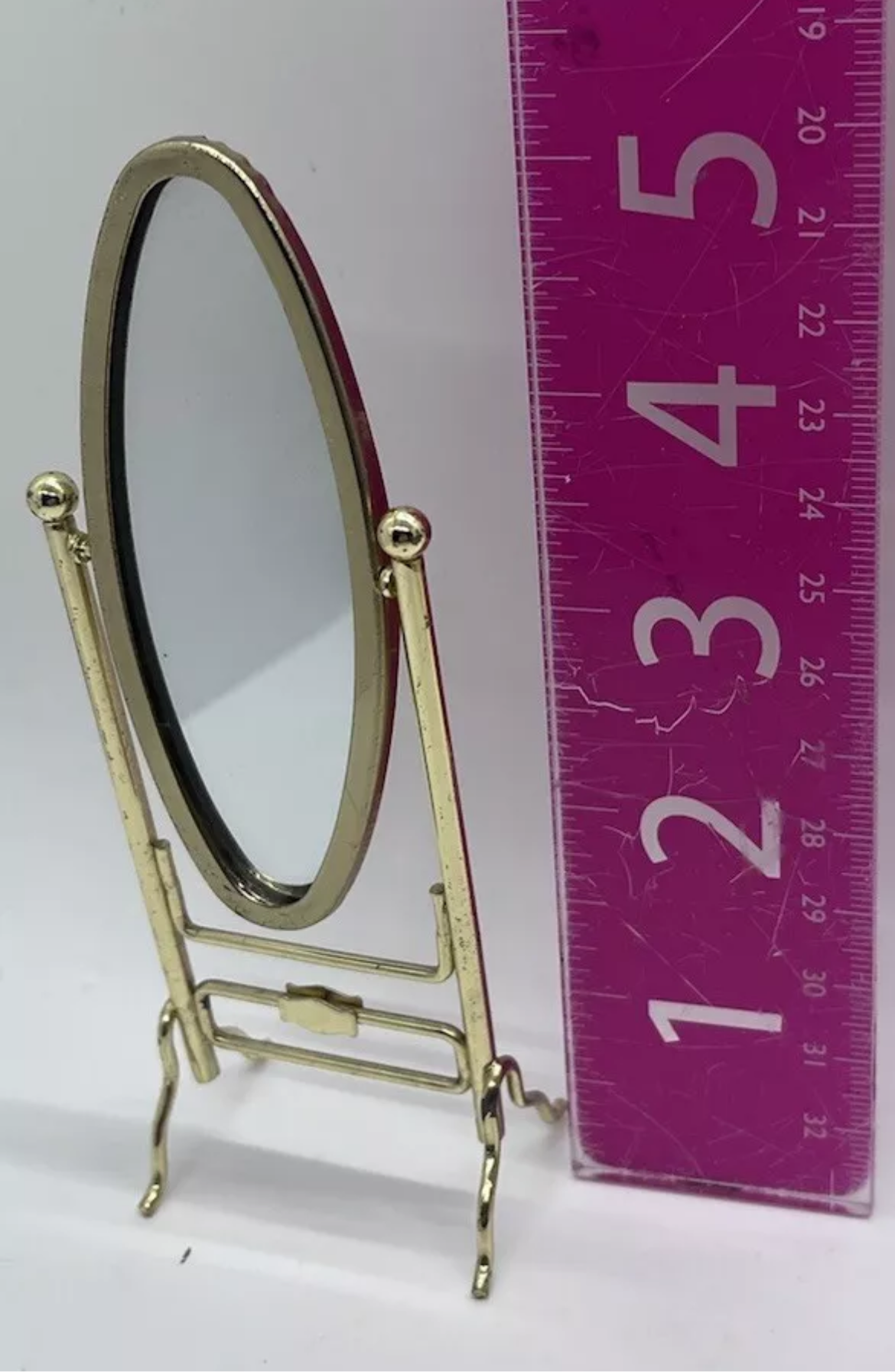 Dolls house metal floor standing mirror