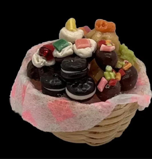 Dolls house sweet shop sweets basket