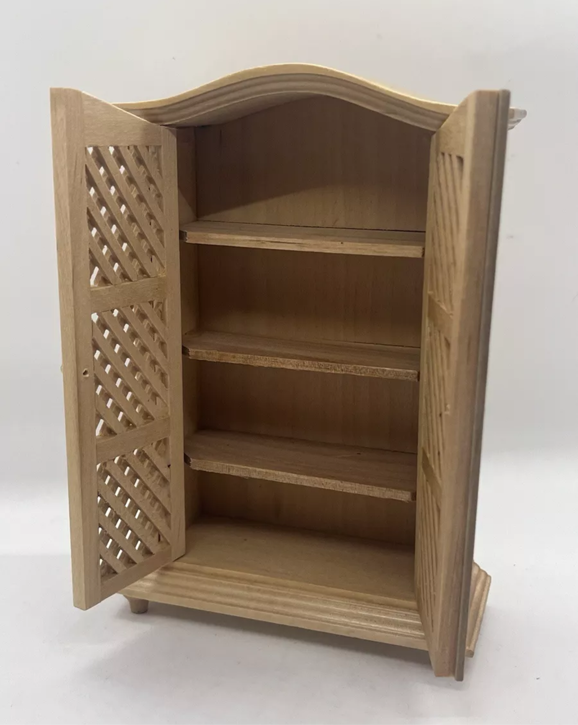 Dolls house wardrobe with lattice doors