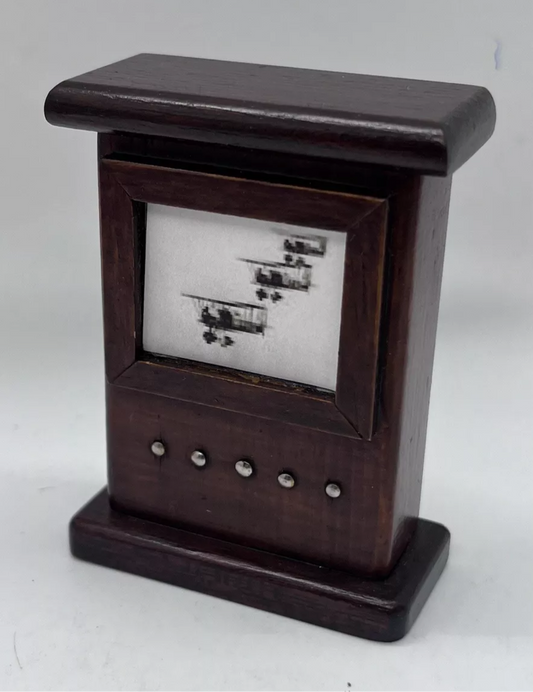Dolls house retro wooden television