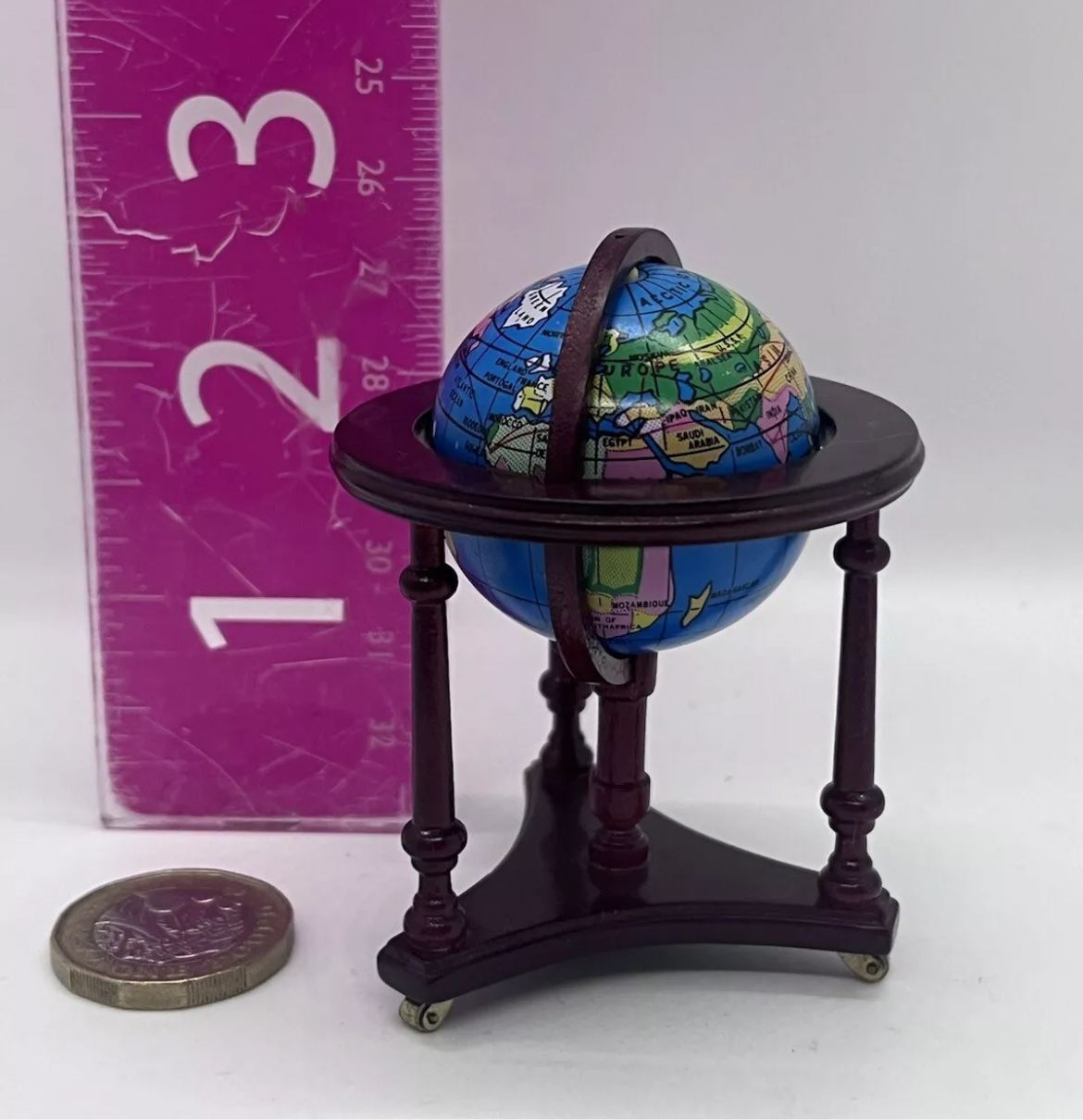 Dolls house wheeled floor globe
