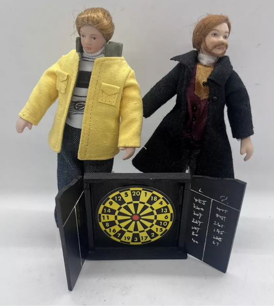Dolls house folding dart board wooden