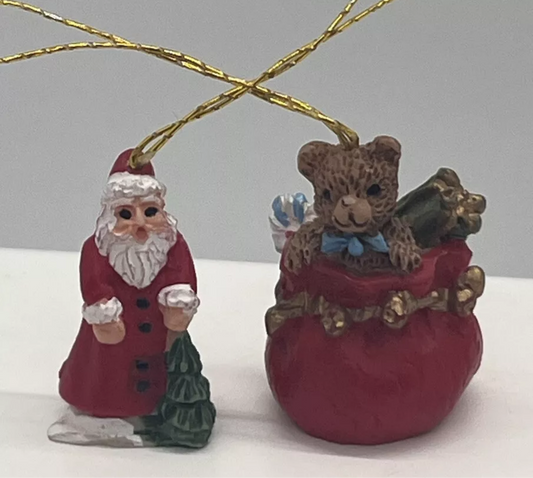 Dolls house Christmas tree ornaments pair