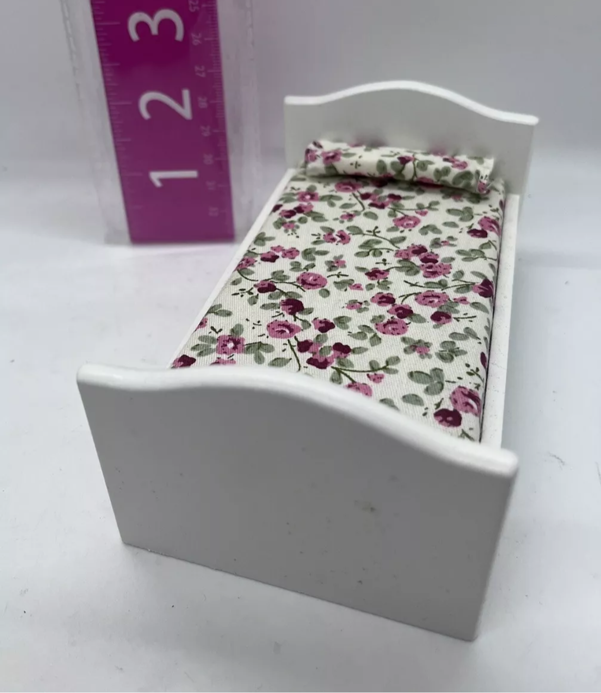 Dolls house small single bed white