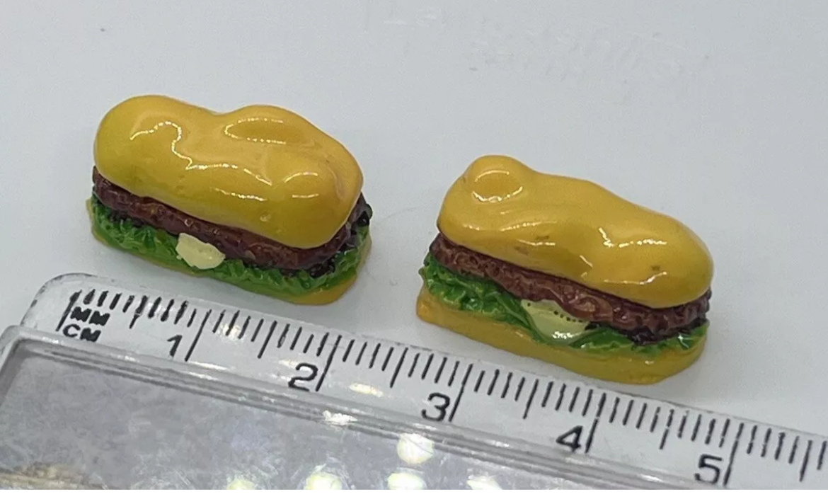 Dolls house food burgers sub rolls pair (new)