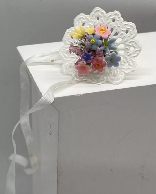 Dolls house bridal bouquet. Handmade new