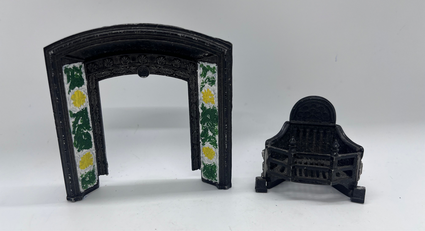 Dolls house Phoenix miniatures metal fire surround & hearth hand painted
