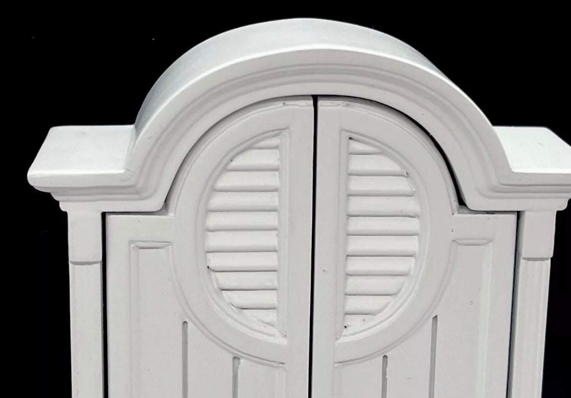 White cameo dolls house wardrobe wood
