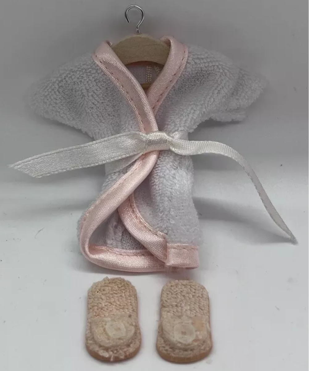 Dolls house child’s bathrobe dressing gown and slippers