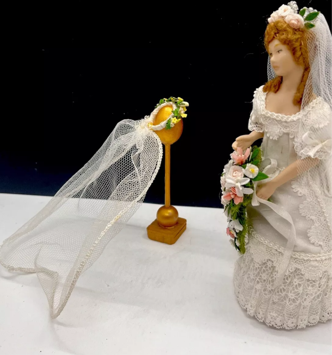 Dolls house wedding tiara and veil new