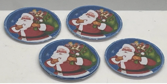 Dolls house Christmas paper plates x 4 NEW