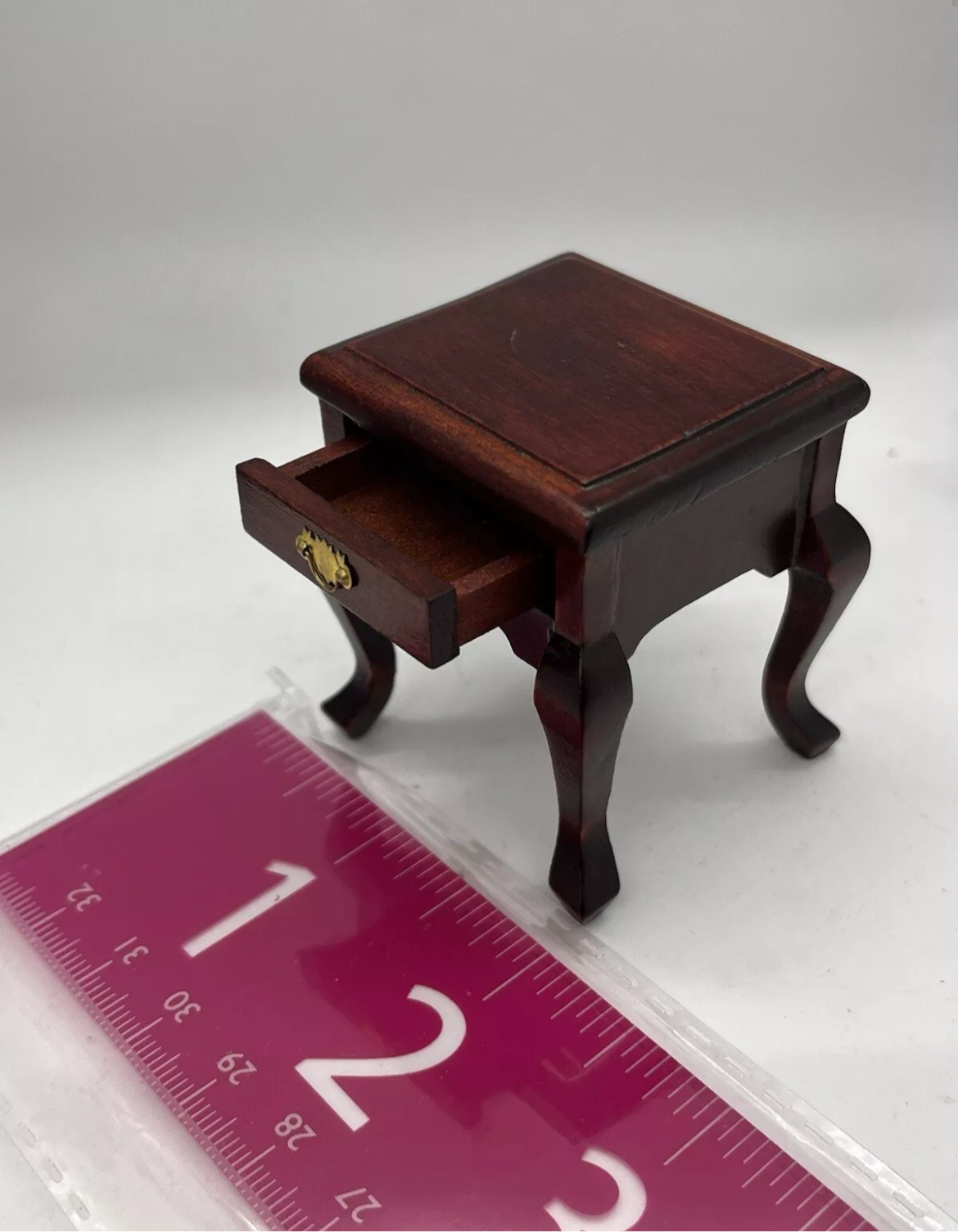 Dolls house furniture small table with drawer. Living room bedroom.