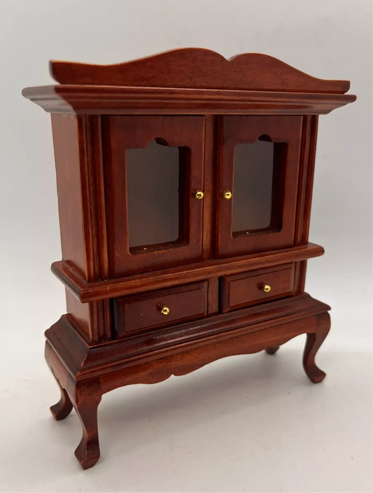 Dolls house Queen Anne display cabinet dresser