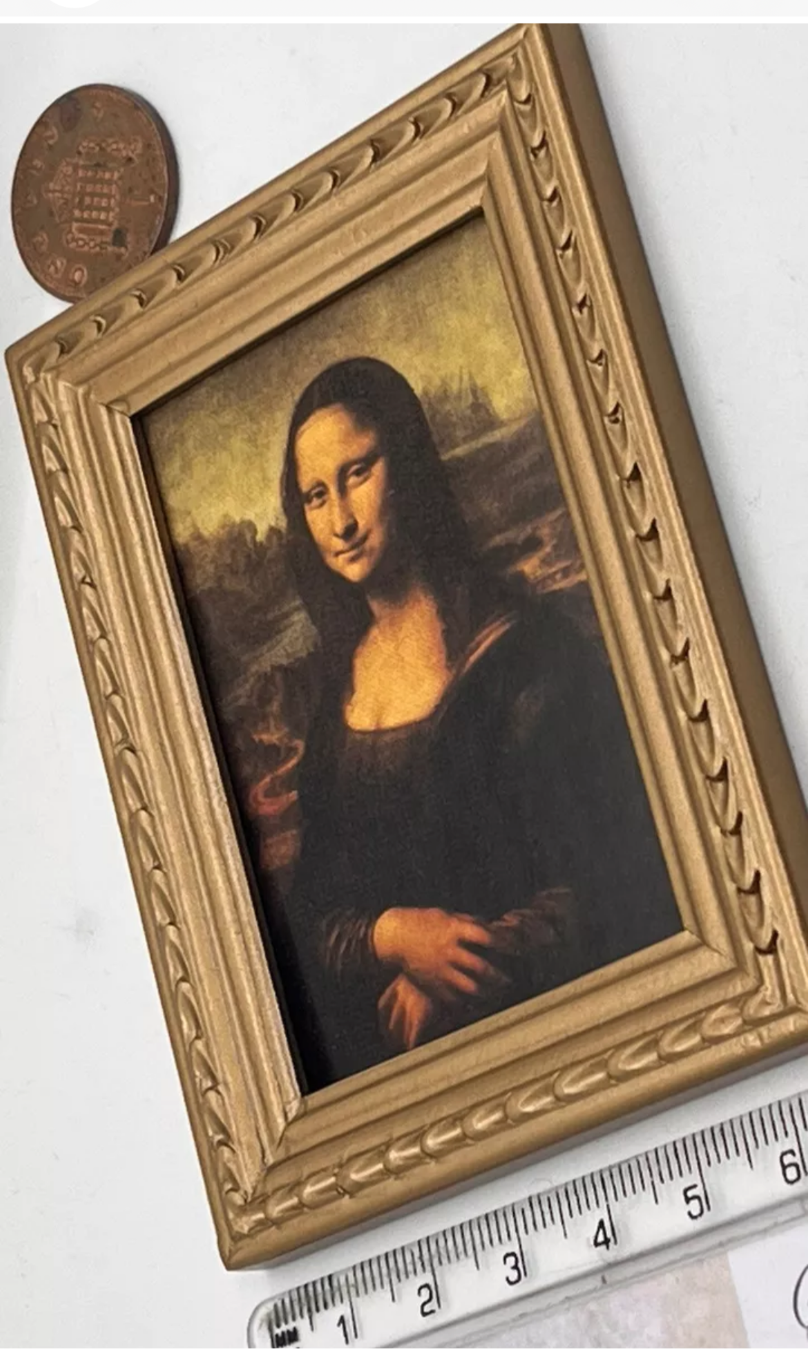 Dolls house large Mona Lisa in frame