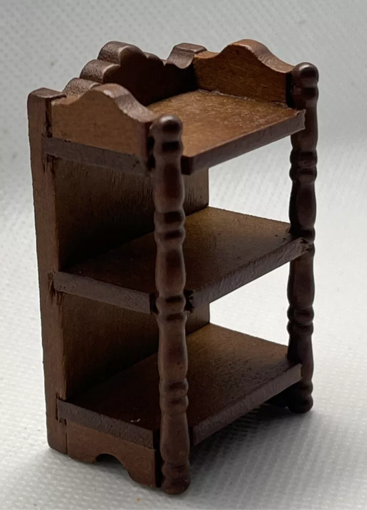 Dolls house wooden shelving unit