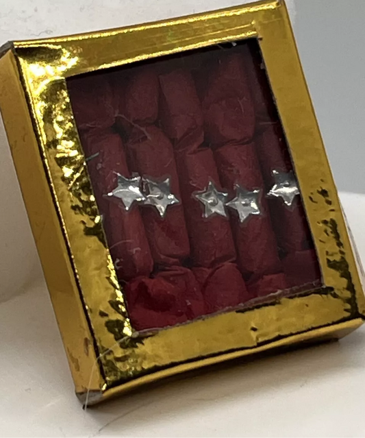 Dolls house Christmas crackers fixed in box