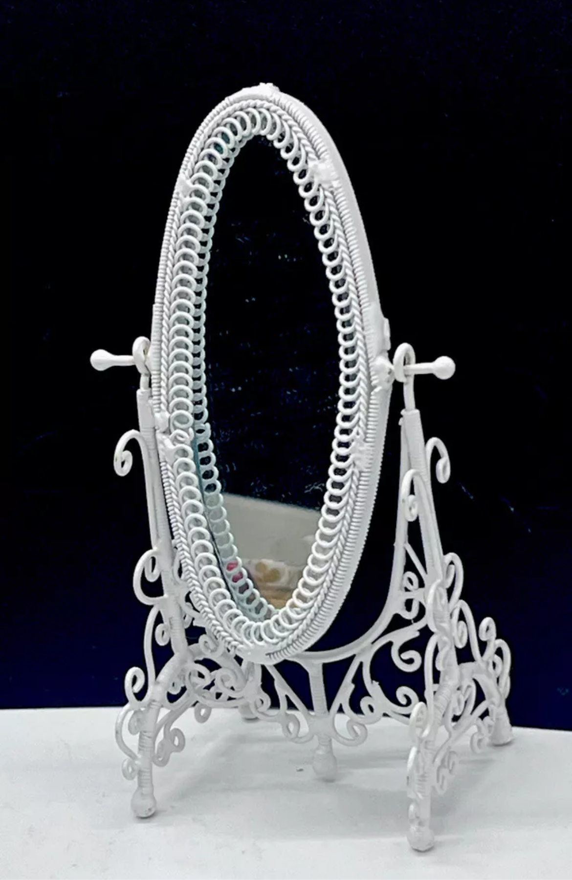 Dolls house floor mirror metal