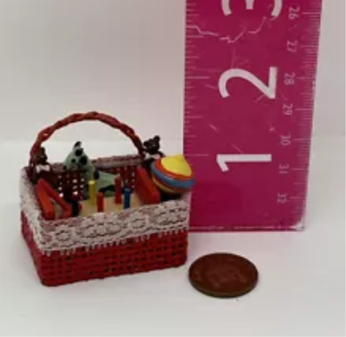 Dolls house toy basket