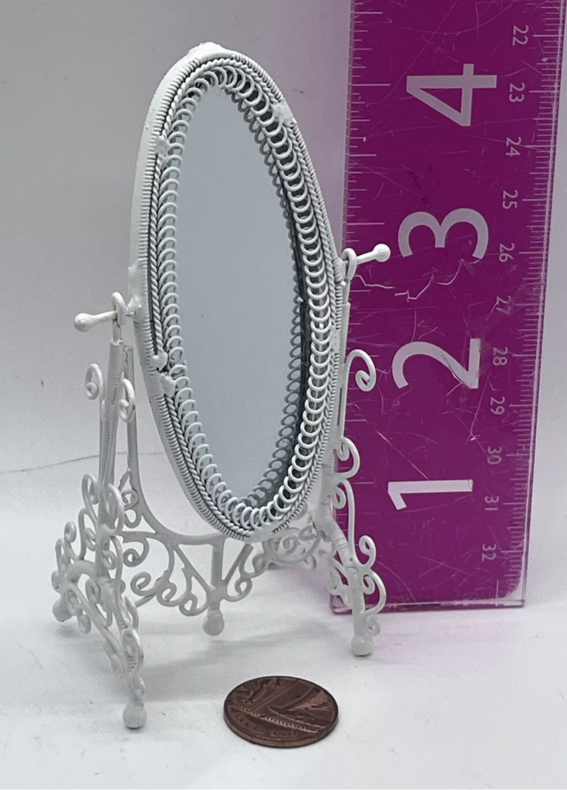 Dolls house floor mirror metal