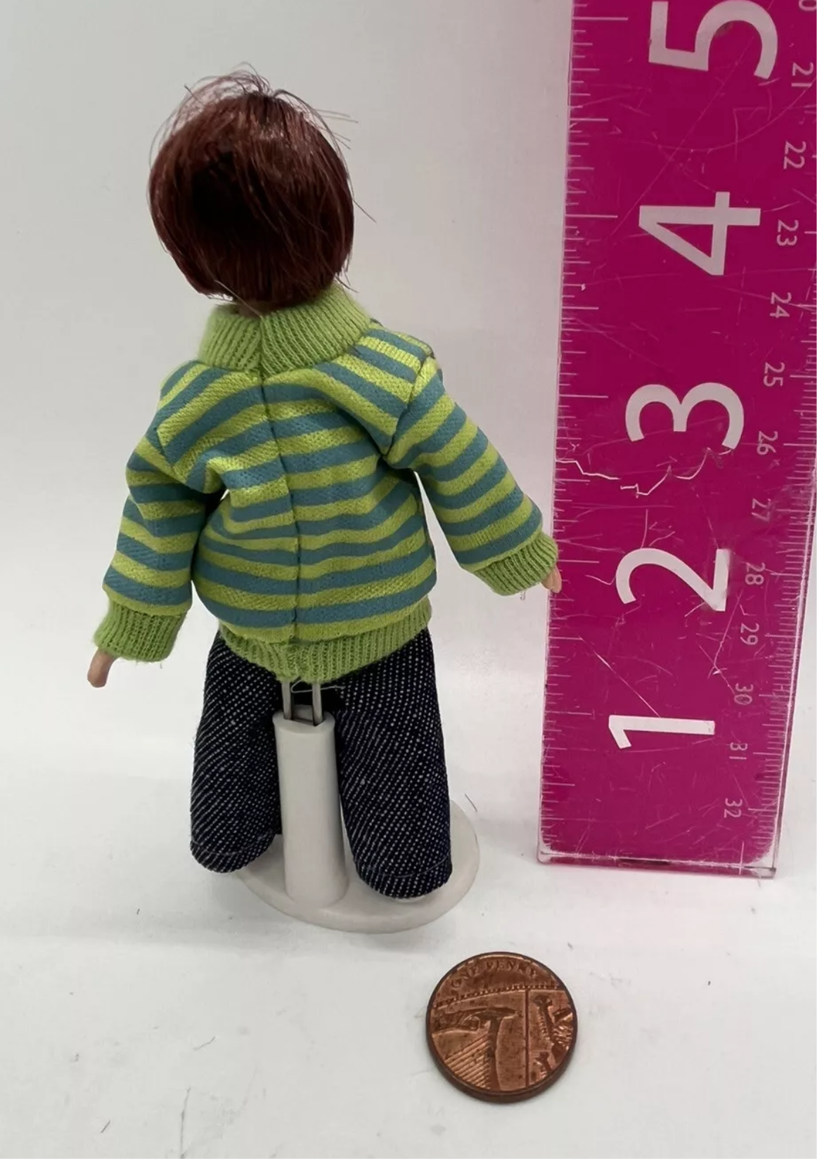 Dolls house boy & stand new in bag