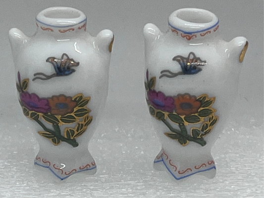 Dolls house vases pair porcelain