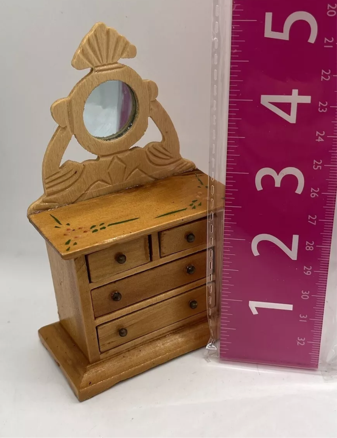 Dolls house chest of drawers with mirror  (reduced)