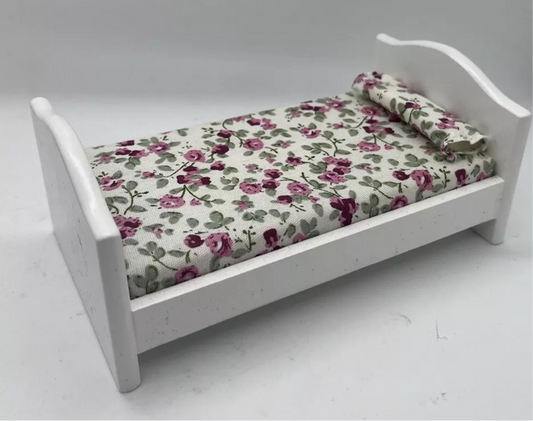 Dolls house small single bed white