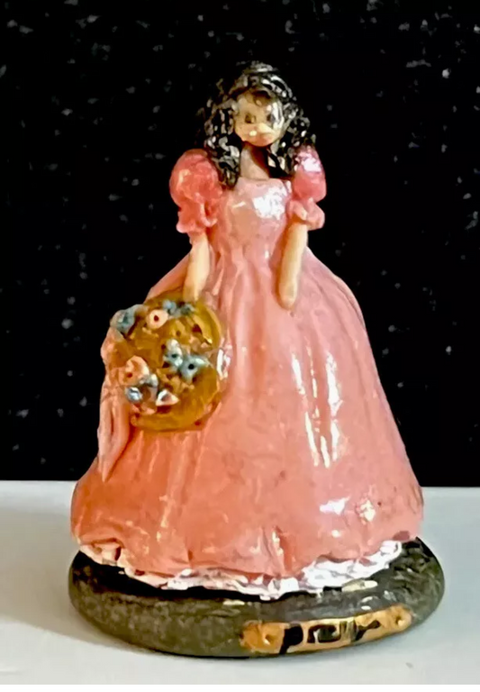 Dolls house ornamental lady signed
