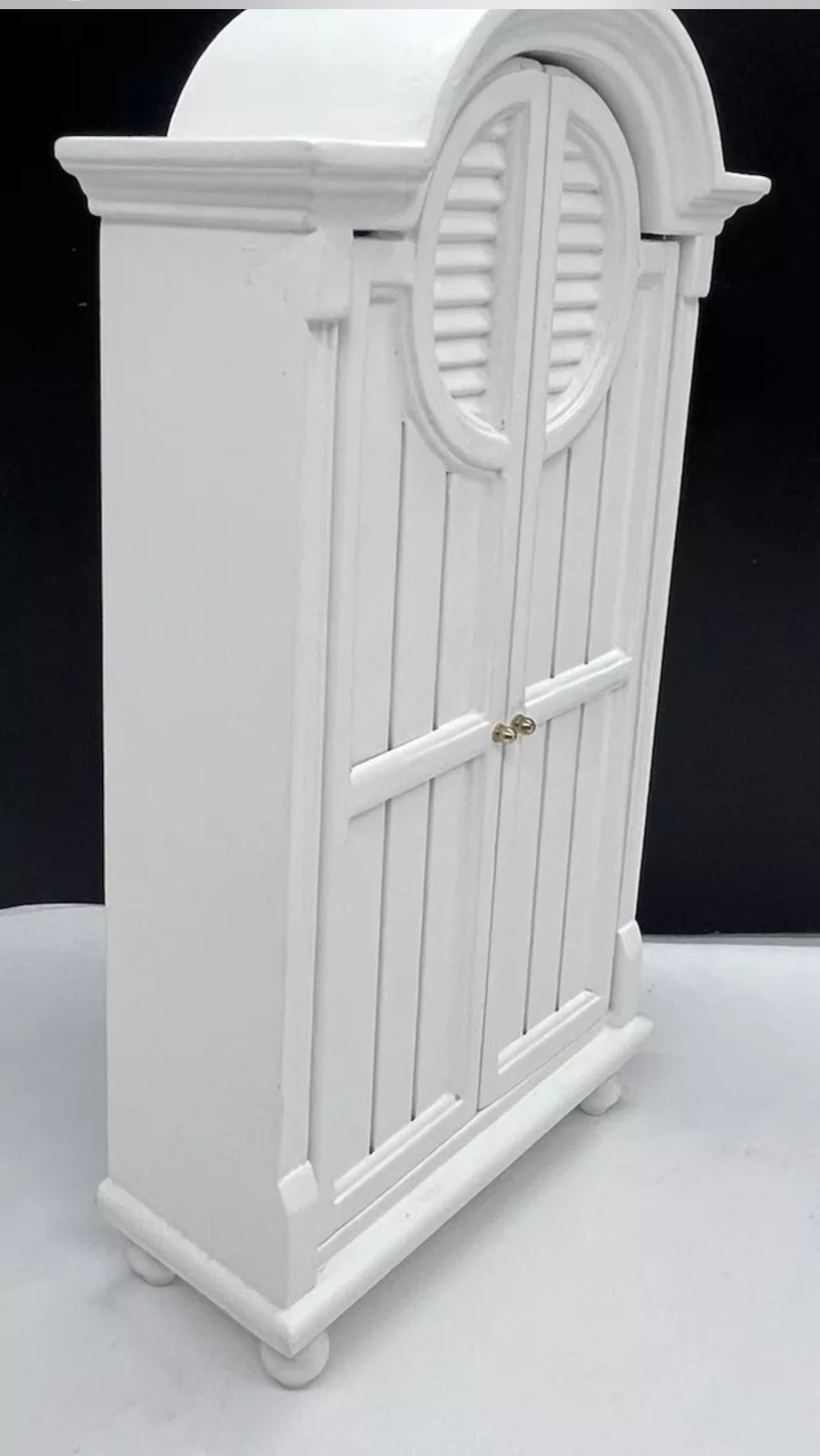 White cameo dolls house wardrobe wood