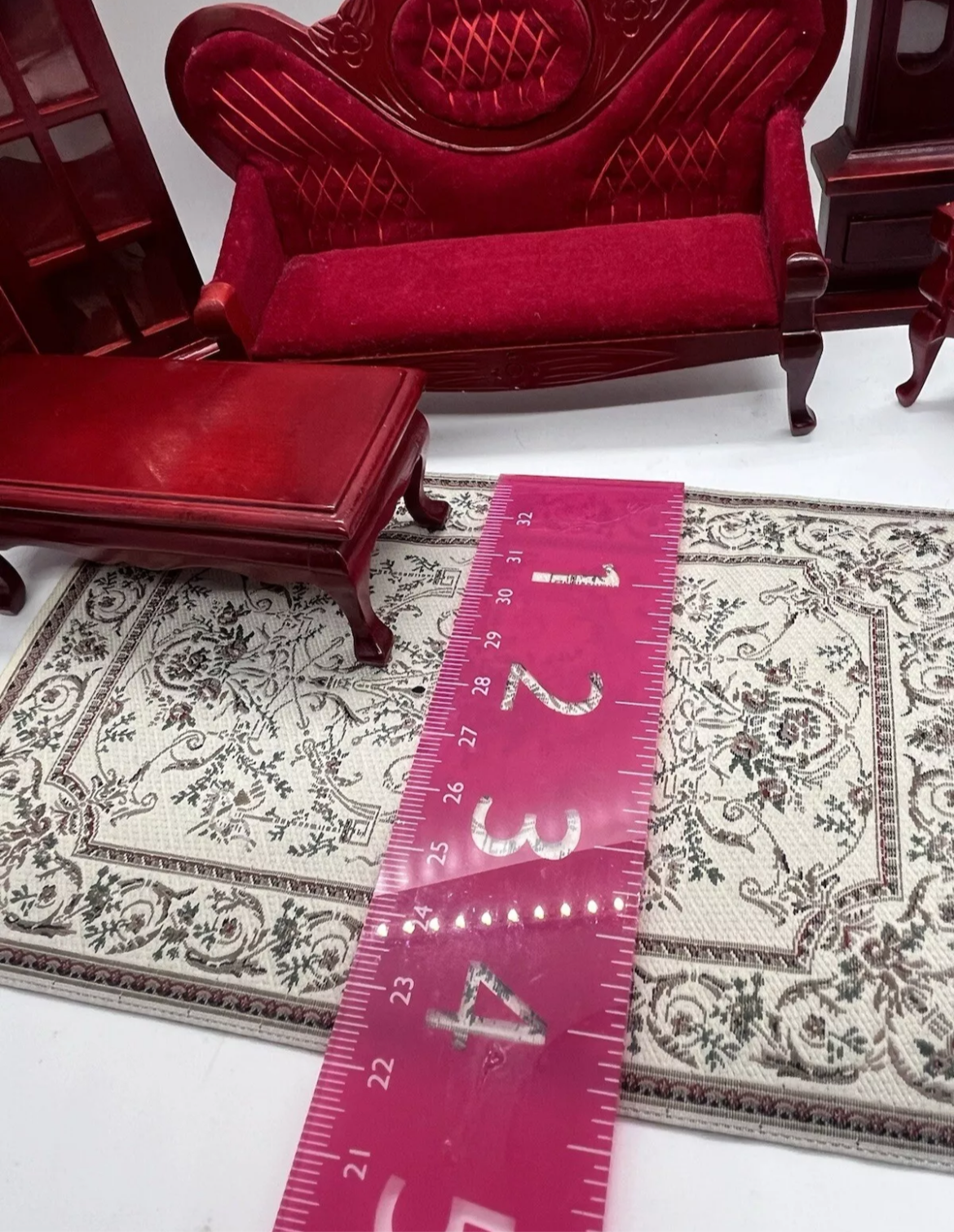 Dolls house Victorian lounge set & all accessories