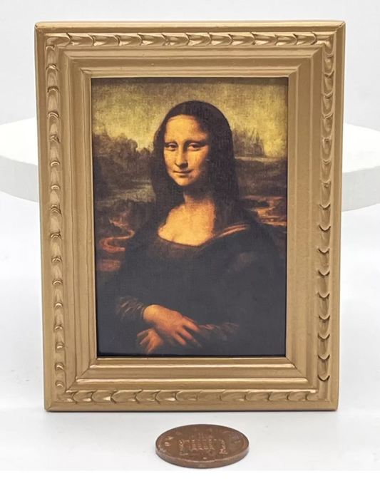 Dolls house large Mona Lisa in frame