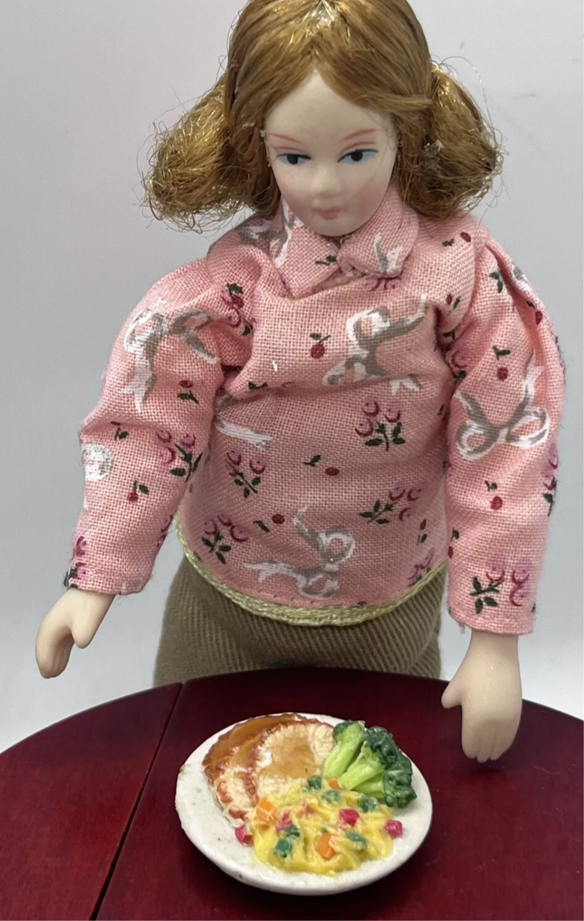 Dolls house food pork dinner handmade