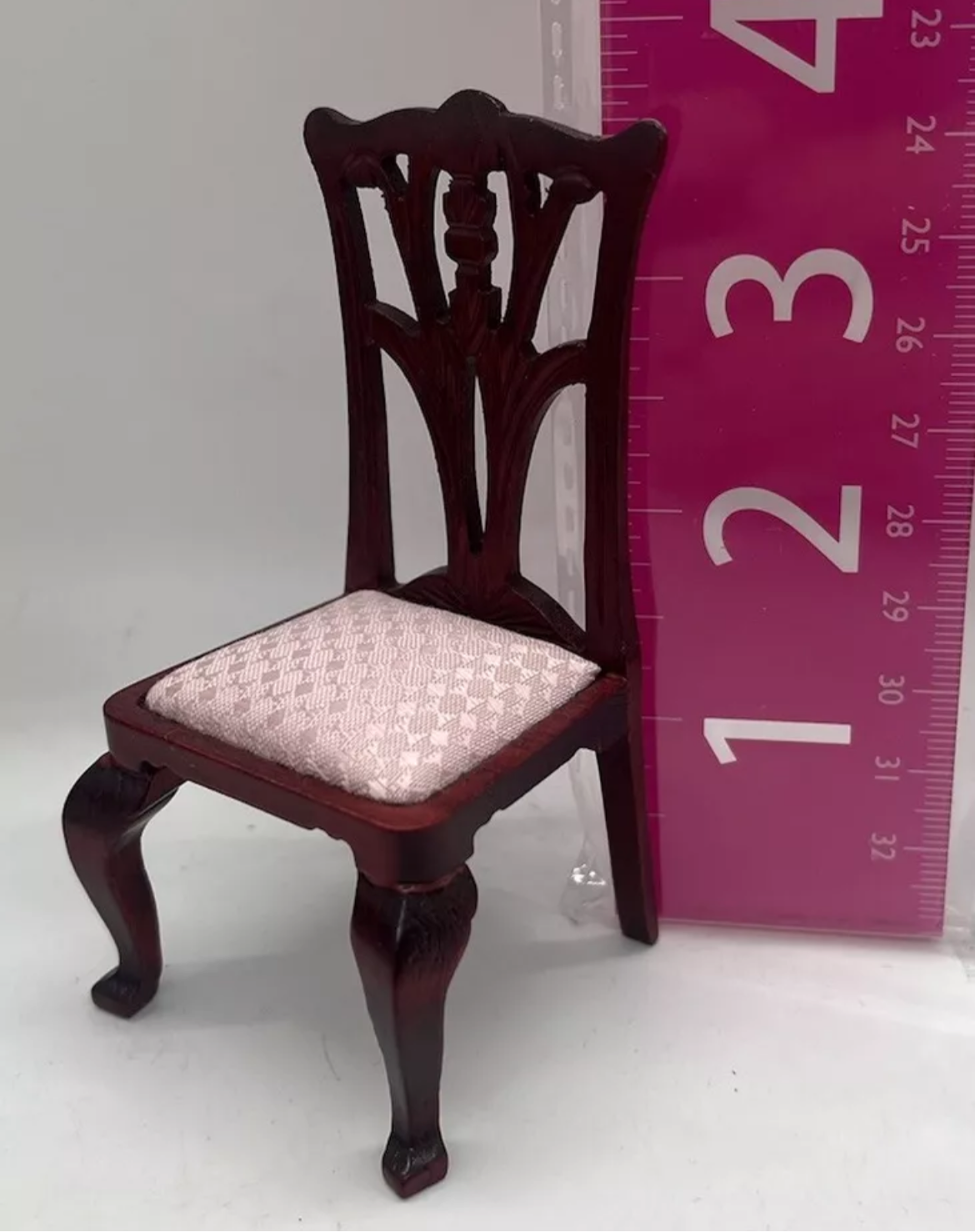 Dolls house pink padded Victorian chair