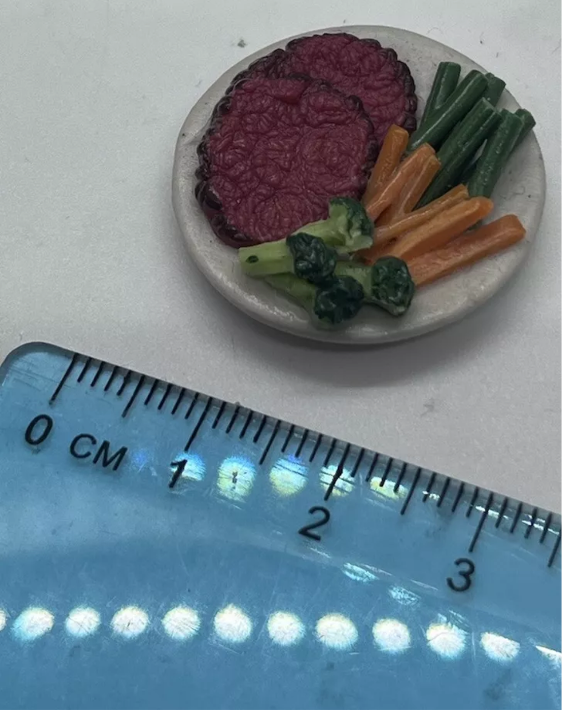Dolls house food beef steak dinner handmade