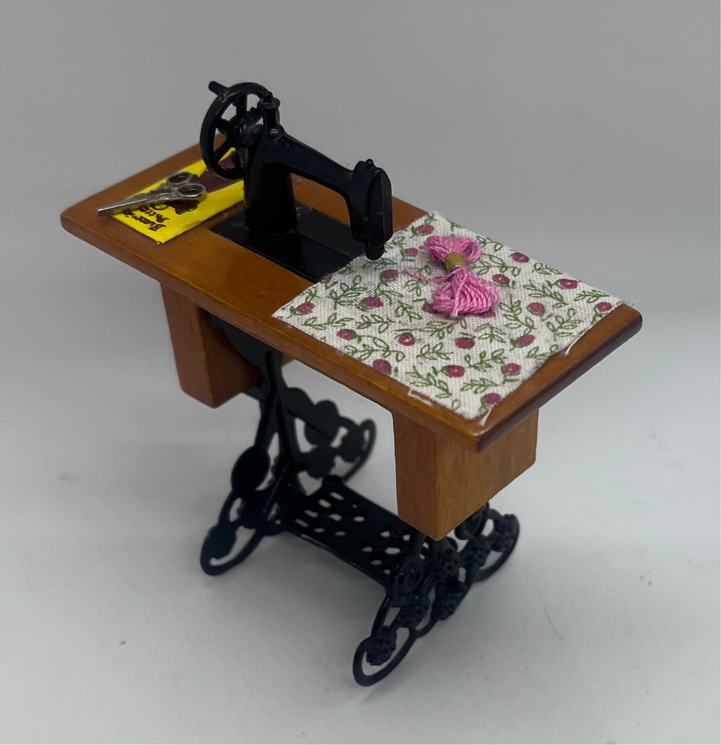 Dolls house sewing machine knitting haberdashery set