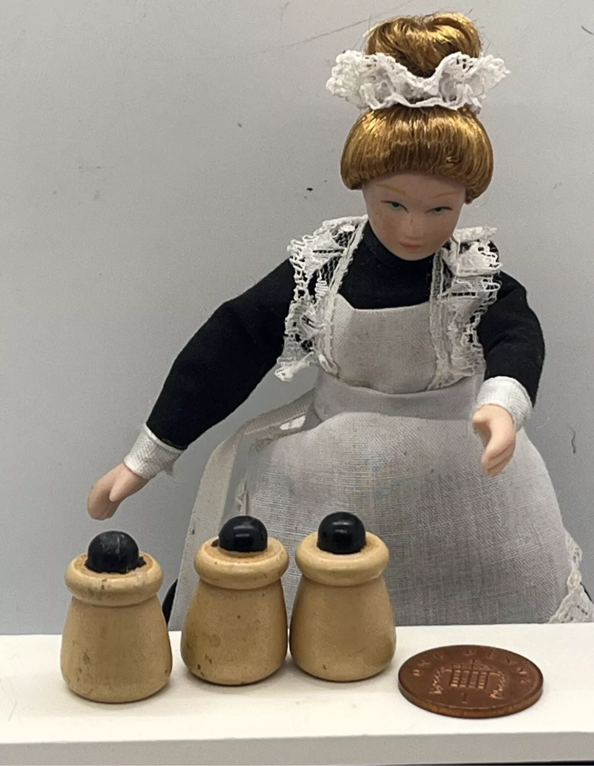 Dolls house kitchen cannisters