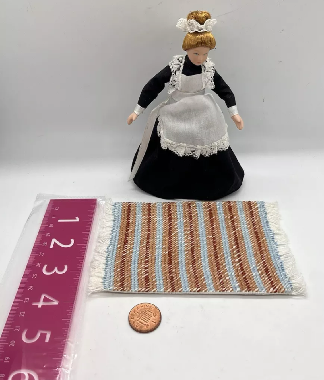 Dolls house handmade needlework rug 5 plus inch