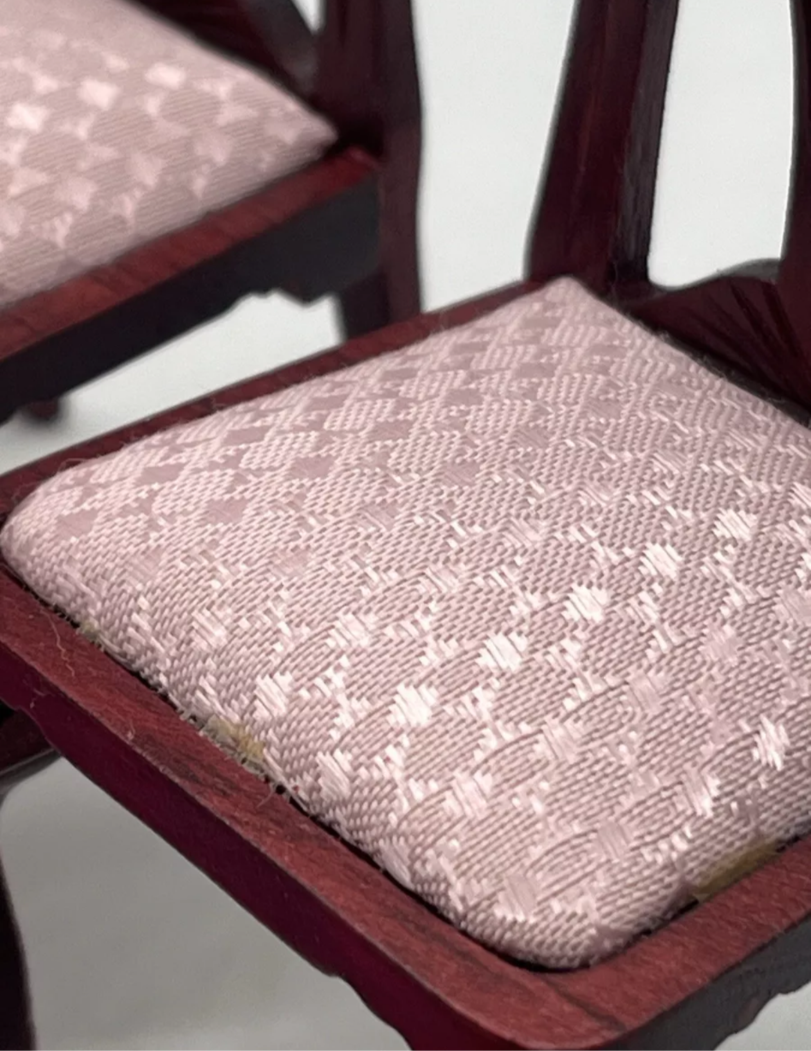 Dolls house pink padded Victorian chair