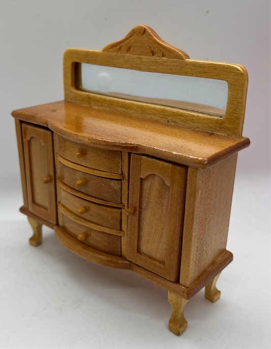 Dolls house mirror backed buffet sideboard pine