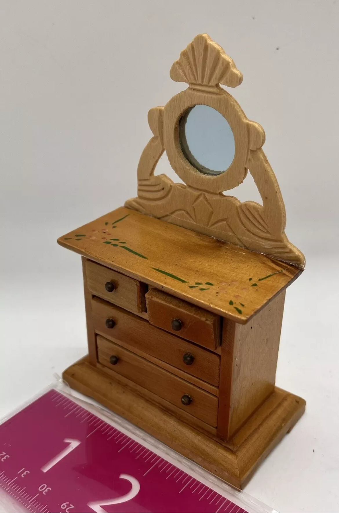 Dolls house chest of drawers with mirror  (reduced)