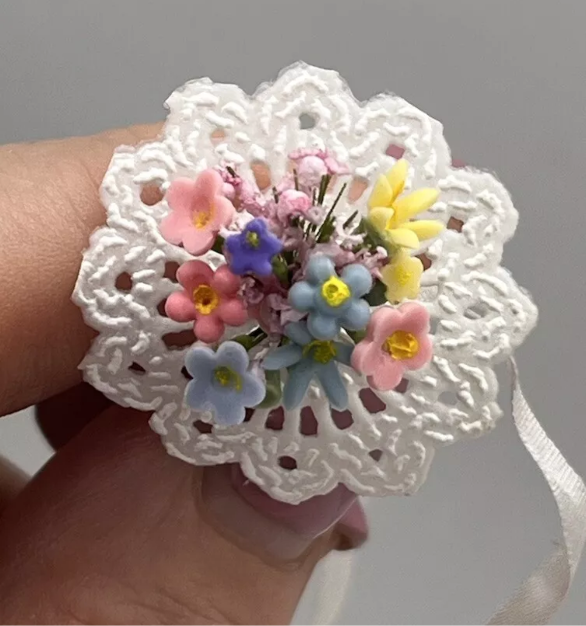 Dolls house bridal bouquet. Handmade new