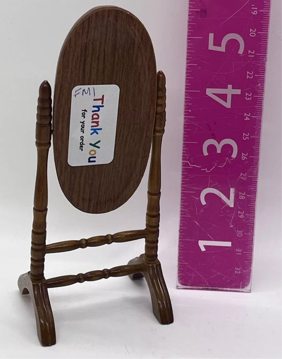 Dolls house floor standing mirror wood
