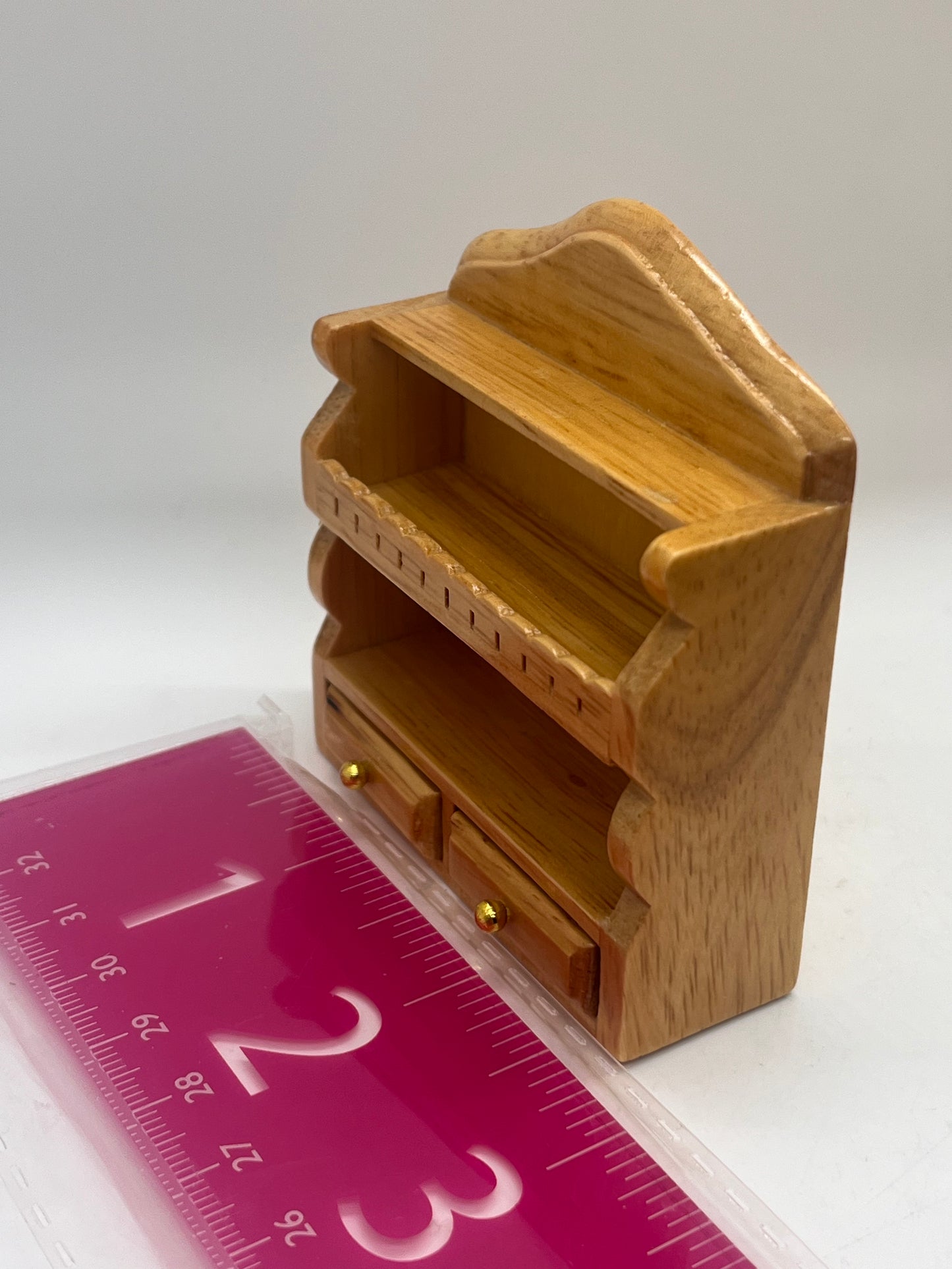 Dolls house wall unit with drawers pine